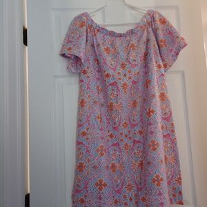 J. McLaughlin Womens Size XL Orange and Purple NWT Silk Blend Floral Mini Dress